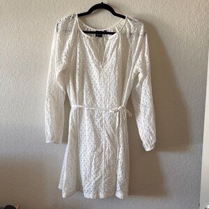 GAP White Long Sleeve Dress